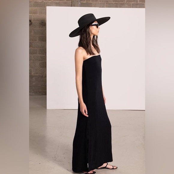 Gottex Womens Black Bandeau Strapless Long Maxi Dress in size M-L - Picture 2 of 3